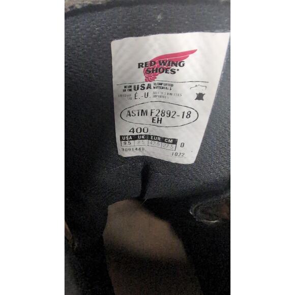 Men's Red wing 400 USA oil water resistant work boots super sole 9.5 - Picture 5 of 12